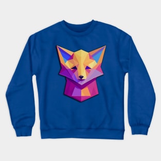 Colorfull low-poly isometric Fox Crewneck Sweatshirt